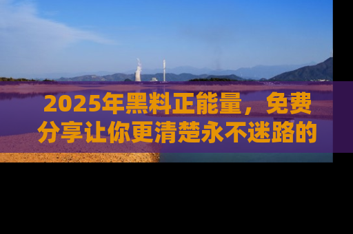 2025年黑料正能量,免费分享让你更清楚永不迷路的真相!