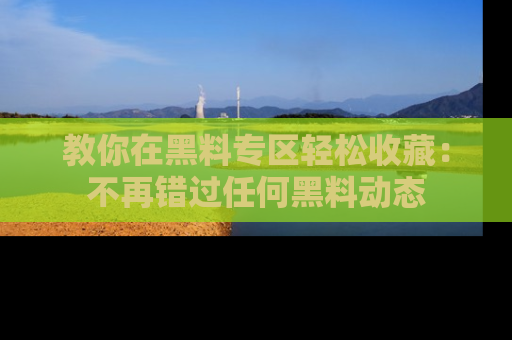 教你在黑料专区轻松收藏:不再错过任何黑料动态