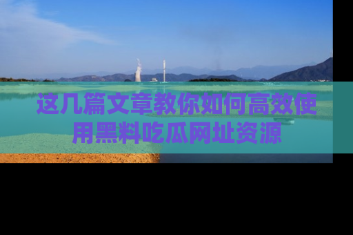 这几篇文章教你如何高效使用黑料吃瓜网址资源