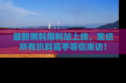 最新黑料爆料站上线,集结所有扒料高手等你来访!